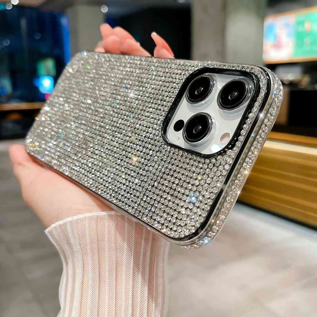 คุณภาพสูงหรูหราเพชรตรวจสอบหนัง DIY 17promax 17Air 17 17pro เคสโทรศัพท์สําหรับ iPhone 16 16Plus 15 14 13 12 11 Pro Max Dirt ทน XR 14 Pro เคสโทรศัพท์ xsmax เคสโทรศัพท์
