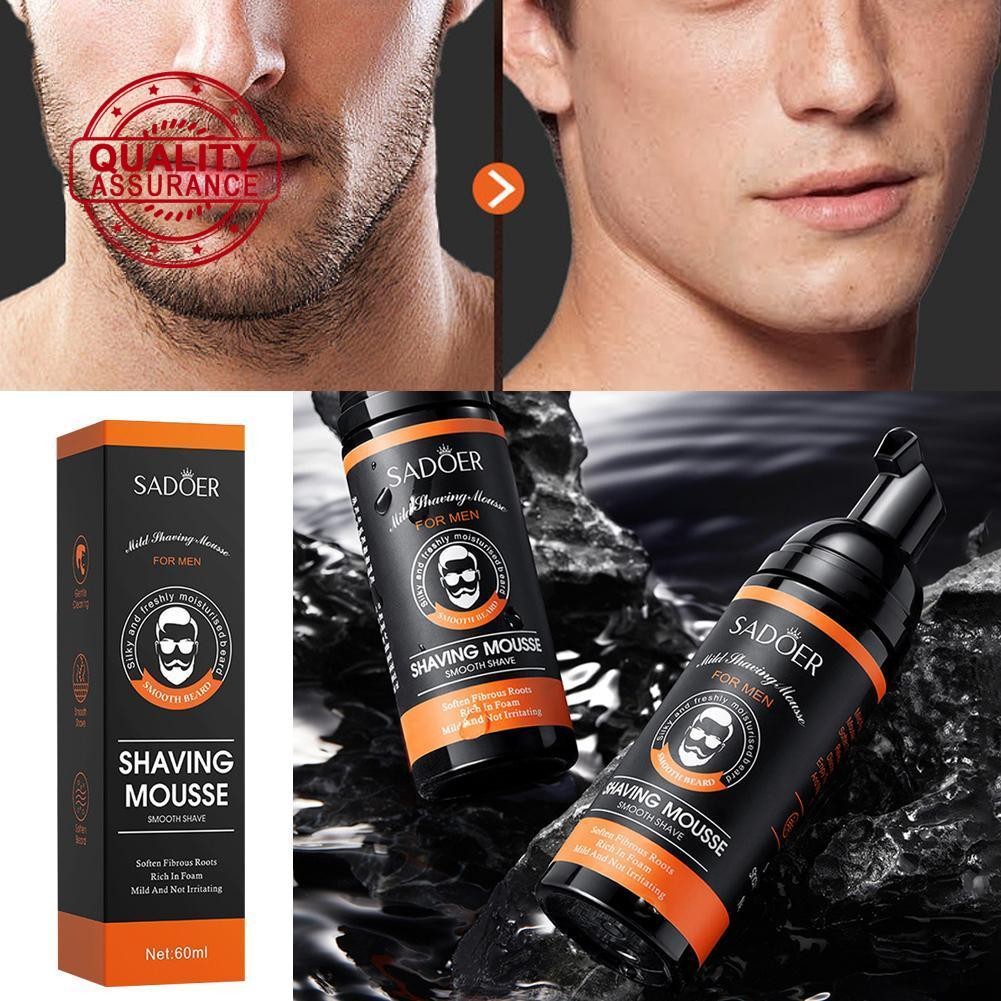 Men Shaving Mousse Softens Fibrous Roots Rich In Foam Cream Men Shaving 60ml Z0w3