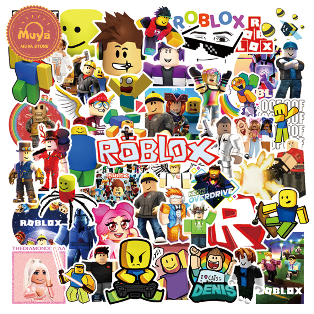 Muya 50pcs ROBLOX สติกเกอร์อย่างเป็นทางการกันน้ําไวนิล Decals, Rare Avatar สติกเกอร์สําหรับเล่นเกมสําหรับแล็ปท็อปโทรศัพท์ PS5 Controller, สะสมการ์ตูน Decals ของขวัญสําหรับเด็กวัยรุ่น Gamers