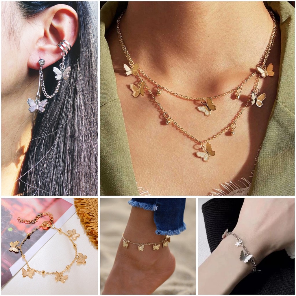 ใหม่สร้อยคอจี้ผีเสื้อ- Minimalist Alloy Butterfly Charm Dainty Chain | อุปกรณ์เสริมหรูหราทุกวัน