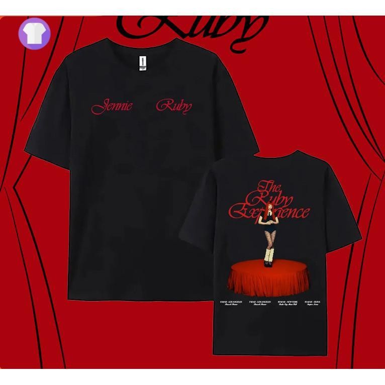พร้อมส่ง Jennie Ruby Concert Merch เสื้อแขนสั้น Oversize ผ้าฝ้าย 100% S-5XL