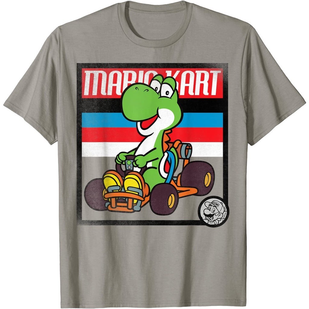 Unisex 【🔥🔥】100%cotton เสื้อ ยืด ผ้า มัด ย้อม Nintendo Mario Kart Yoshi Old School Graphic T-Shirt T-Shirt men เสื้อ ยืด