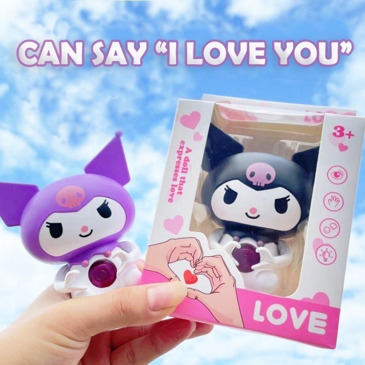 SANRIO ของเล่นตุ๊กตาท่าทาง รูปหัวใจ Kuromi Cinnamoroll Confession ขนาดเล็ก เหมาะกับของขวัญวันวาเลนไทน์ สําหรับคู่รัก