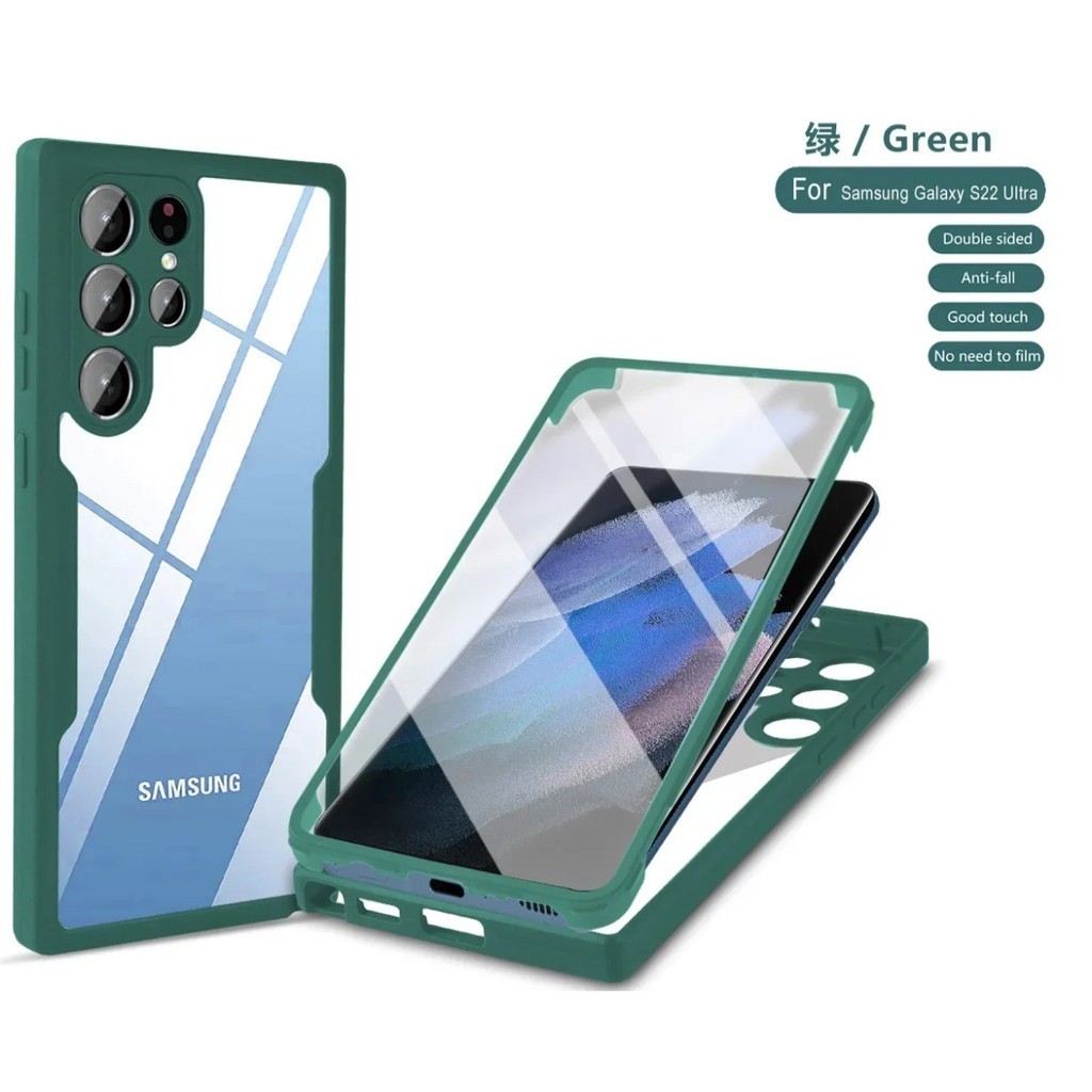 เคสโทรศัพท์มือถือแบบใส 360 องศา สําหรับ Samsung Galaxy S24 S22 S23 S21 Ultra Plus FE A05S A15 A24 A34 A54 A55 A35