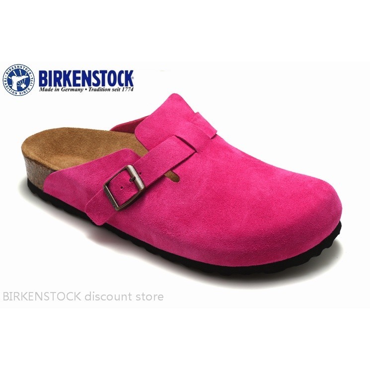Birkenstock Boston รองเท้าแตะ ลําลอง สําหรับผู้ชาย ผู้หญิง ติดประดับขน 34-46.
