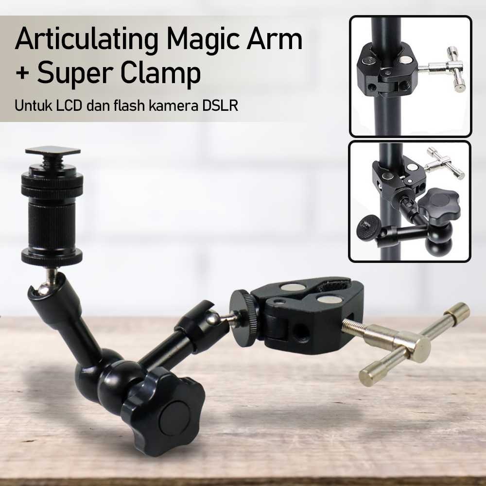 (store6🌹 Andoer Articulating Magic Arm Super Clamp DLSR LCD Flash - JT10002