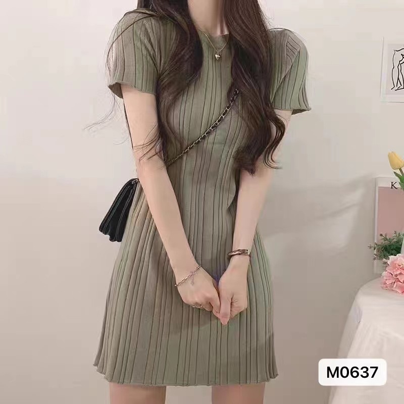 Xiao Elegant Round Neck Pit Strip ถักชุดแขนสั้นขนแกะ Happy Grid H34T