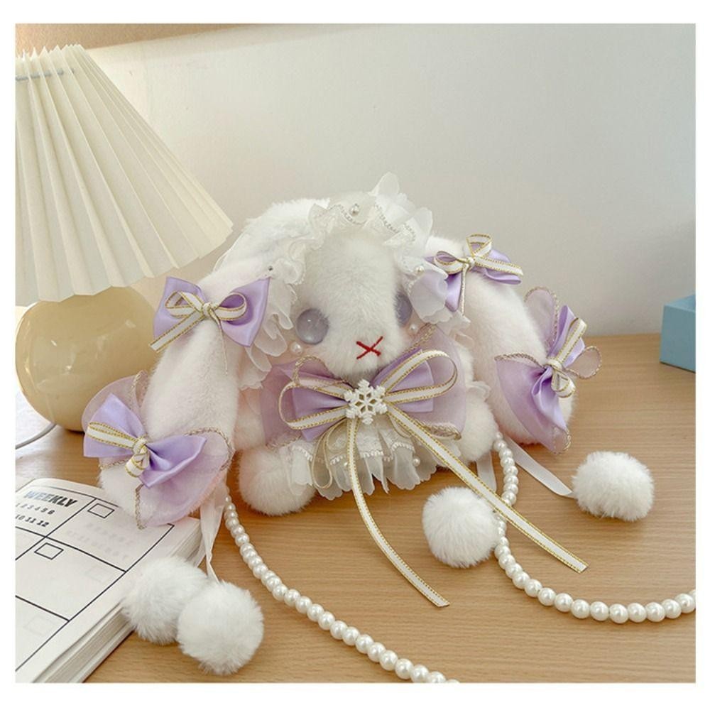 กระเป๋าตุ๊กตา TONFASHION, กระเป๋าสะพายเจ้าหญิง Kawaii, Bunny Pearl Chain กระเป๋าสะพายข้างกระต่ายหูยาว
