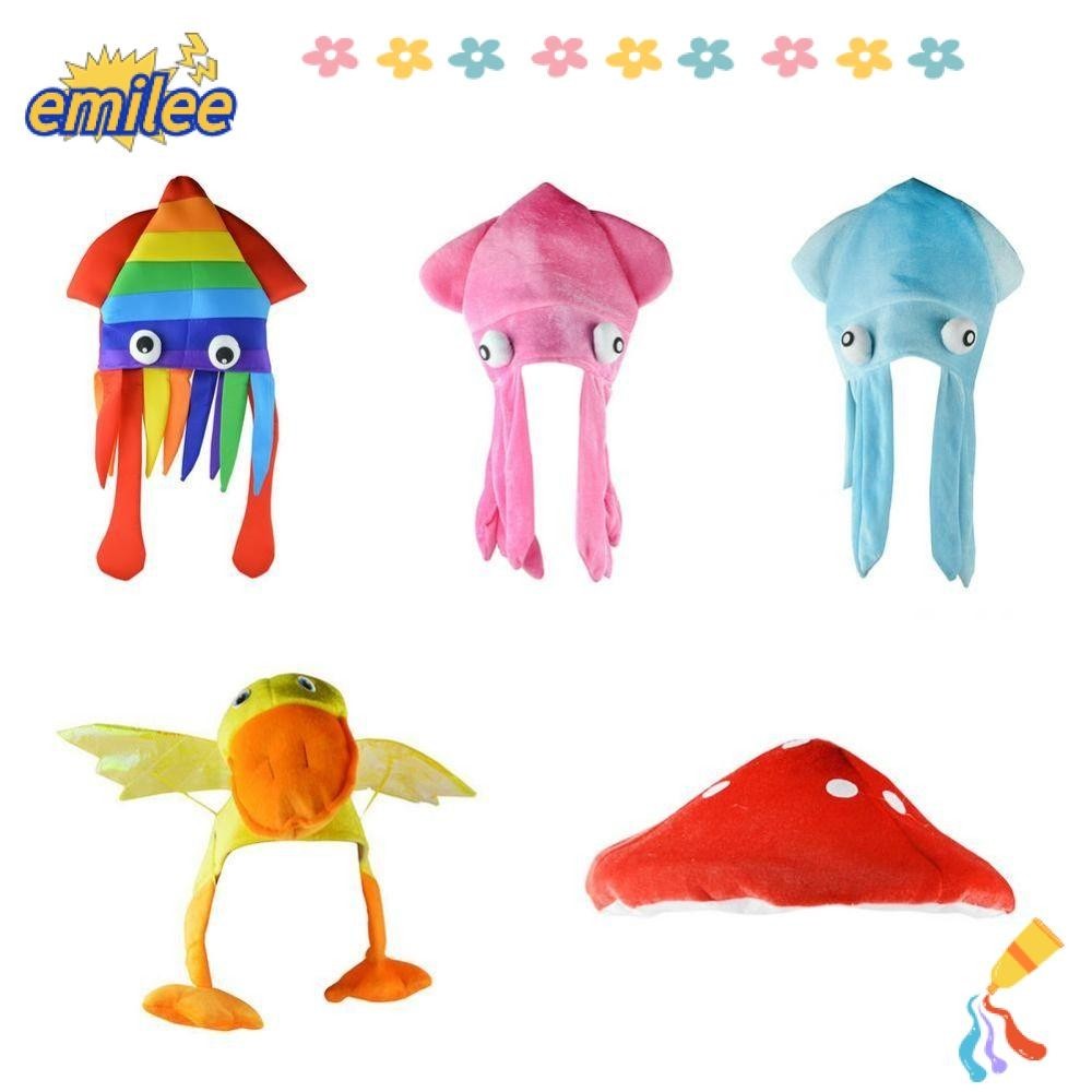 Emilee หมวกฮาโลวีน รูปปลาหมึก สัตว์ทะเลน่ารัก หลากสี สําหรับตกแต่งปาร์ตี้ฮาโลวีน