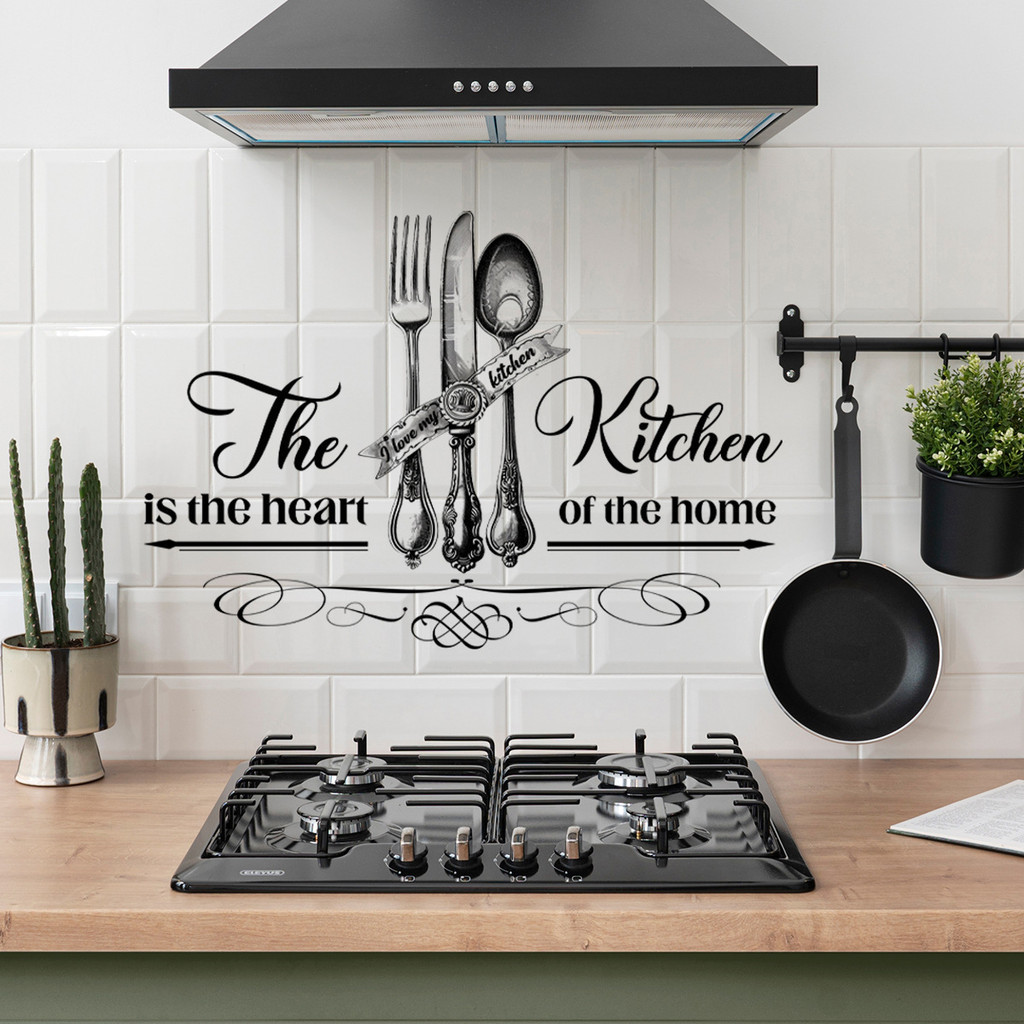สติกเกอร์วอลล์เปเปอร์ ลาย the Kitchen Is the Heart of the Home มีกาวในตัว สําหรับตกแต่งผนังห้องครัว ราคา ถูกที่สุด ดีลบีเคเค แกลเลอรีภาพที่ 3