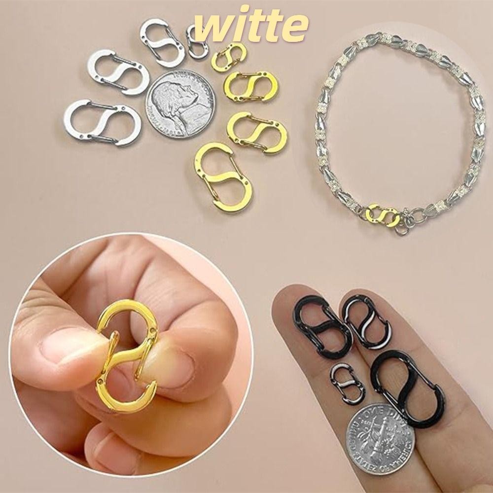 Witte สร้อยคอ Shortener, S ล็อคเงินทองคู่เปิดกุ้งก้ามกราม, 2024 Extender สแตนเลส DIY ปิดสร้อยข้อมือคลิปเครื่องประดับทําอุปกรณ์