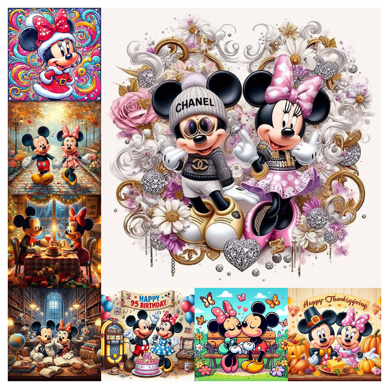 [KS] ชุดงานปักครอสสติตช์คริสตัล ลายดิสนีย์ 5d ขนาด 30x30 ซม. 40x40 ซม. 50x50 ซม. สําหรับตกแต่งบ้าน ห้องนอน ห้องนั่งเล่น
