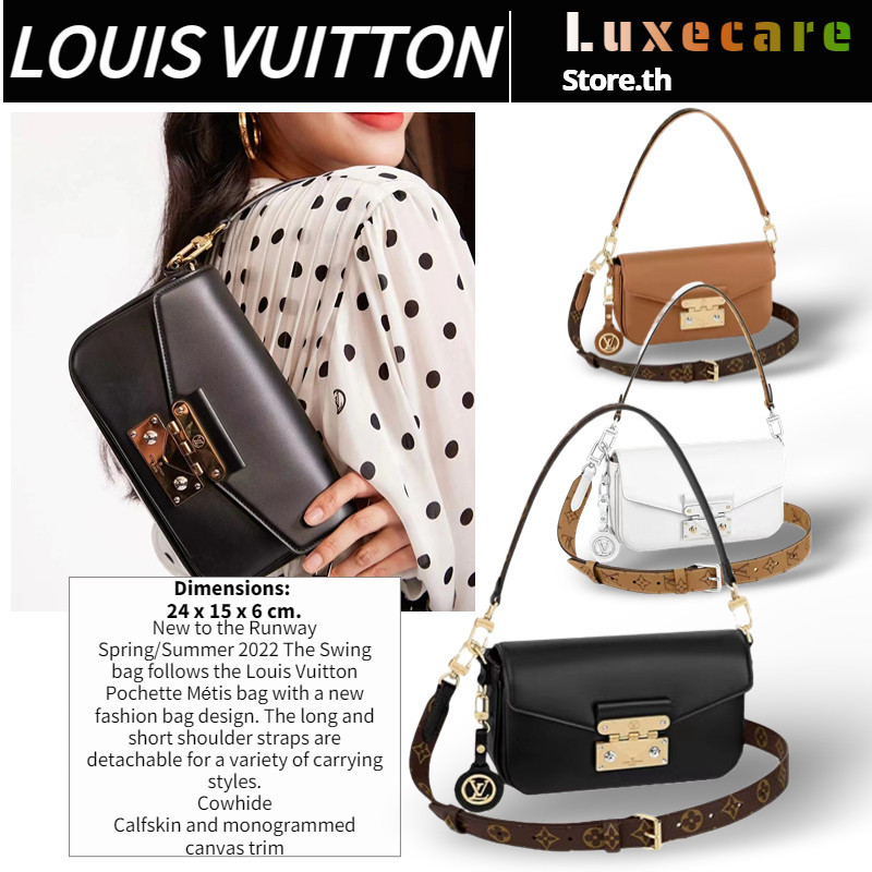 ถูกที่สุด ของแท้ 100%/หลุยส์ วิตตองLouis Vuitton SWING Women/Shoulder Bag กระเป๋าใต้วงแขน/คลัช/กระเป๋าLV