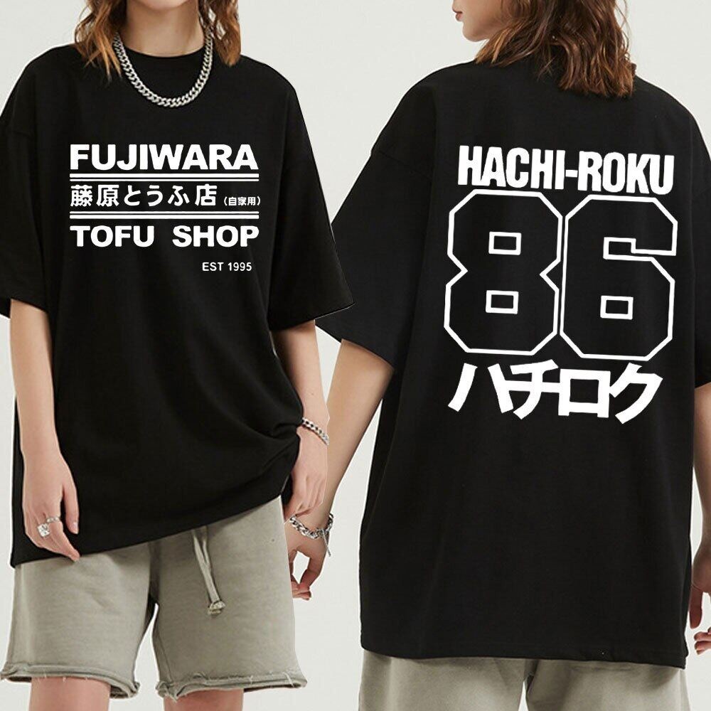 💚2024【HOT】Initial D Manga Hachiroku Shift Drift เสื้อยืดผู้ชาย Takumi Fujiwara Tofu Shop การจัดส่ง A