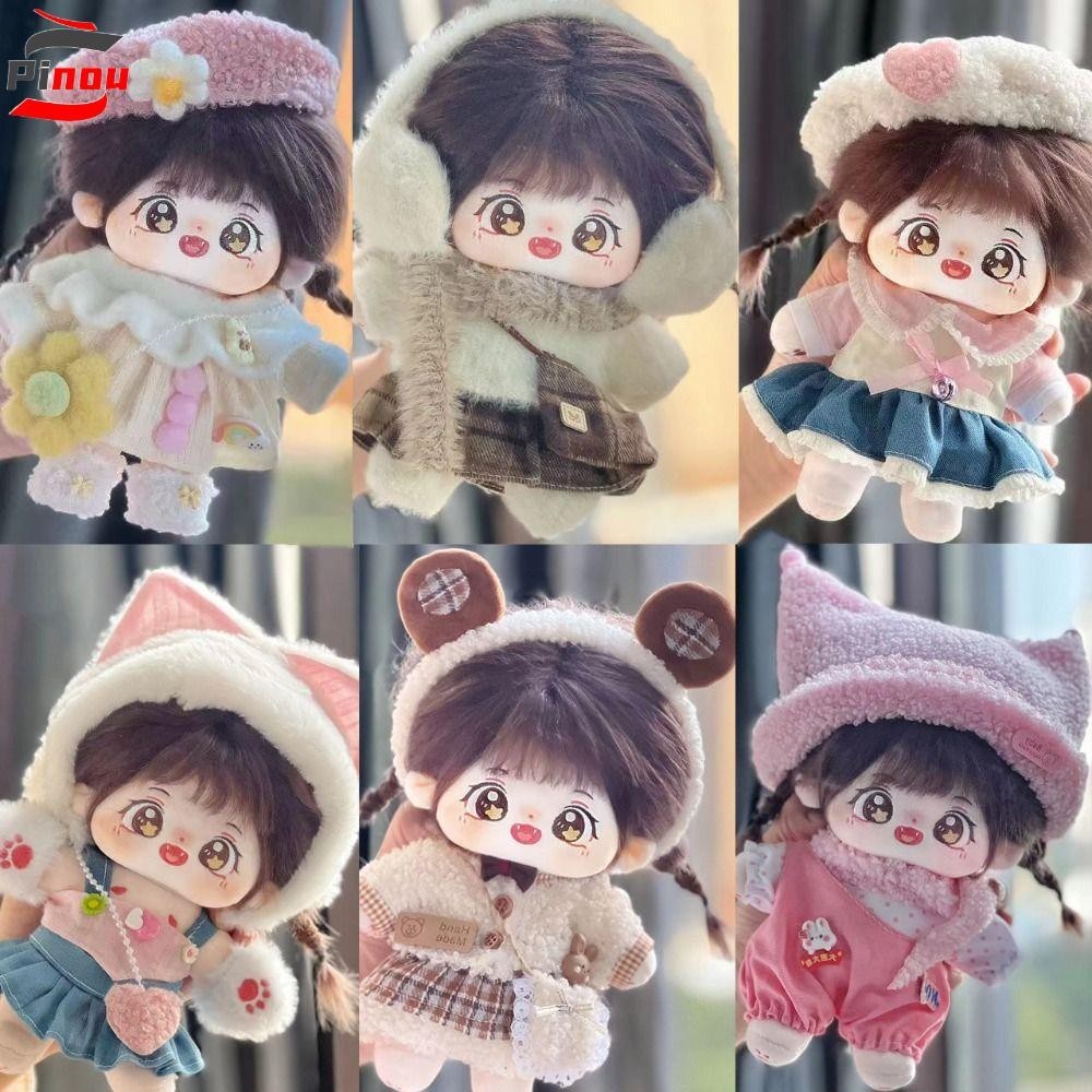 Pinou 20 ซม.ตุ ๊ กตาผ ้ าฝ ้ ายชุด DIY เสื ้ อผ ้ าตุ ๊ กตา Idol Clothes, ตุ ๊ กตาของเล ่ นเสื ้ อผ ้ าเจ ้ าหญิงกระโปรงสีชมพูแมวหูชุดตุ ๊ กตาของเล ่ นเสื ้ อผ ้ าเด ็ กของขวัญ