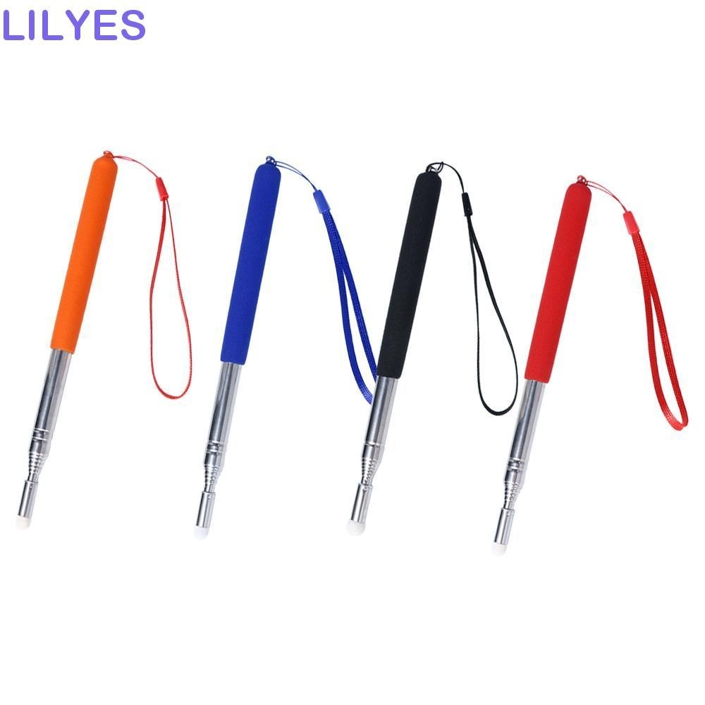 Lilyes ครูตัวชี ้ Stick อุปกรณ ์ โรงเรียน Professional Telescopic Hand Pointer Felt หัวสแตนเลส Retractable Pointer