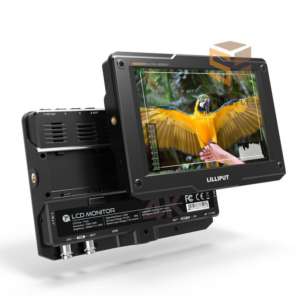 Lilliput H7S 7 นิ ้ ว 4K Ultra ความสว ่ าง On-Camera Monitor พร ้ อม Full HD ความละเอียด 1800nit แสงแดดดูได ้ 4K-HDMI และ 3G-SDI อินพุตเอาต ์ พุตสนับสนุน HDR 3D-LUT ฟังก ์ ชั ่ นสําหรับถ ่ าย Ph