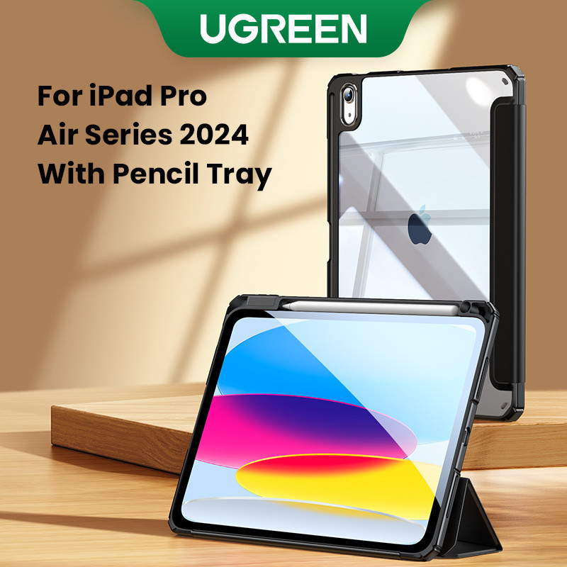 Ugreen สําหรับ iPad Pro 13 11 2024 เคสป้องกันสําหรับ iPad Air 13 2024 กรณี Funda สมาร์ทพร้อม Clasp ดินสอผู้ถือฝาครอบ