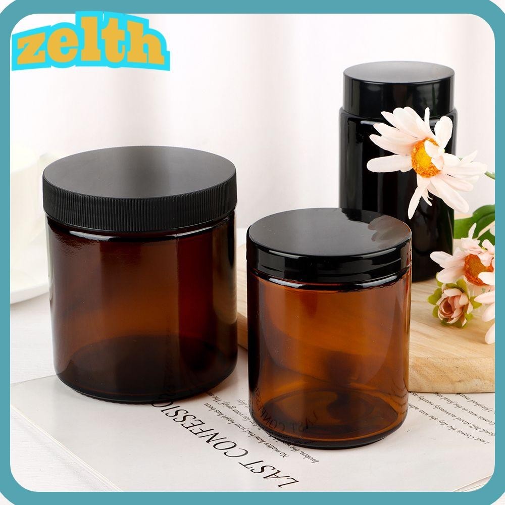 Zelth 5ML-500ML ขวดรีฟิลแบบพกพาขวดสีน ้ ําตาลแก ้ วแยกขวดครีมกระป ๋ อง