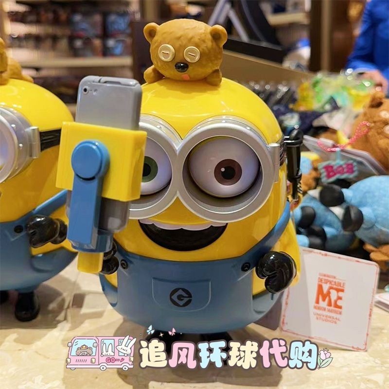 Beijing Universal Studios Daigou ของแท้ Minions Storage Bucket Popcorn Bucket Selfie สไตล์เครื่องประ