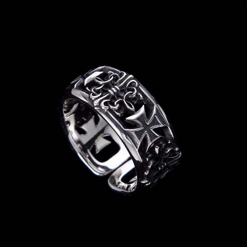 [ซื้อสูง] ใหม่ Retro Cross แหวนอินเทรนด์สําหรับชาย Hip-hop Punk สไตล์ Niche แหวนเดี่ยวบุคลิกภาพ High-end เปิดแหวนนิ้วใหม่สต็อก - รูปที่ 3