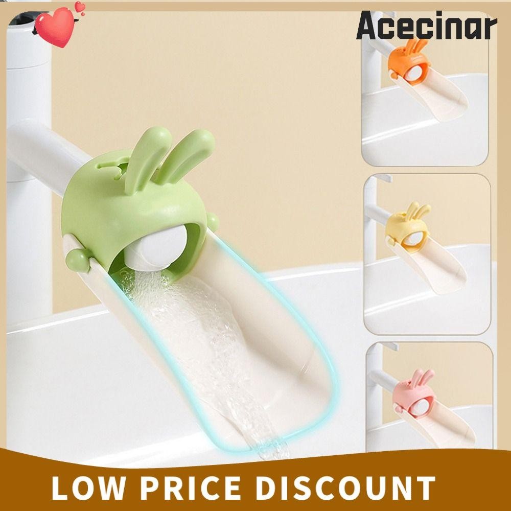 Acecinar ก๊อกน้ําต่อขยาย รูปกระต่าย อุปกรณ์เสริมห้องน้ํา หัวฉีดน้ํา คู่มืออ่างล้างจาน การ์ตูนน่ารัก สากล ต่อขยายก๊อกน้ํา ห้องน้ํา