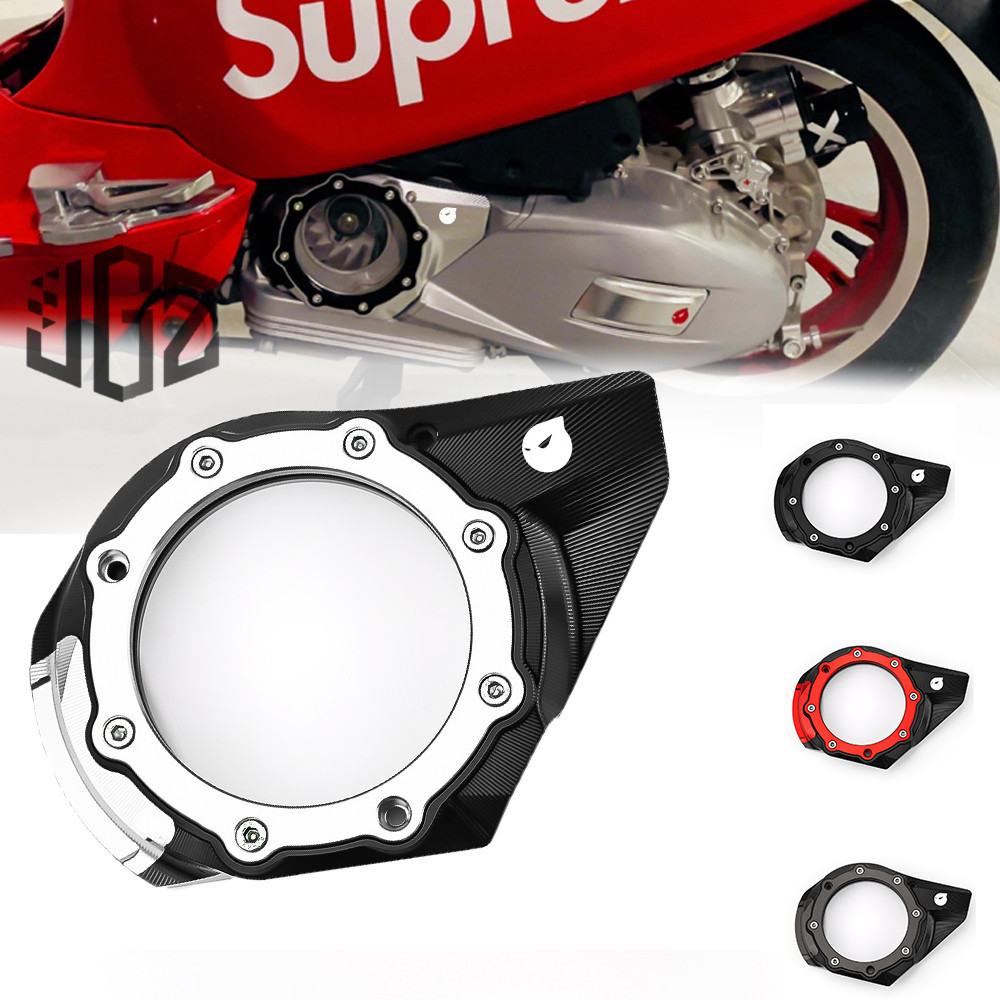 สําหรับ VESPA Sprint Primavera 150 S125 Iget Lx125 I-get 2019-2024 สกู๊ตเตอร์ CNC เกียร์ฝาครอบเครื่องยนต์เกียร์ Guard รถจักรยานยนต์อุปกรณ์เสริม