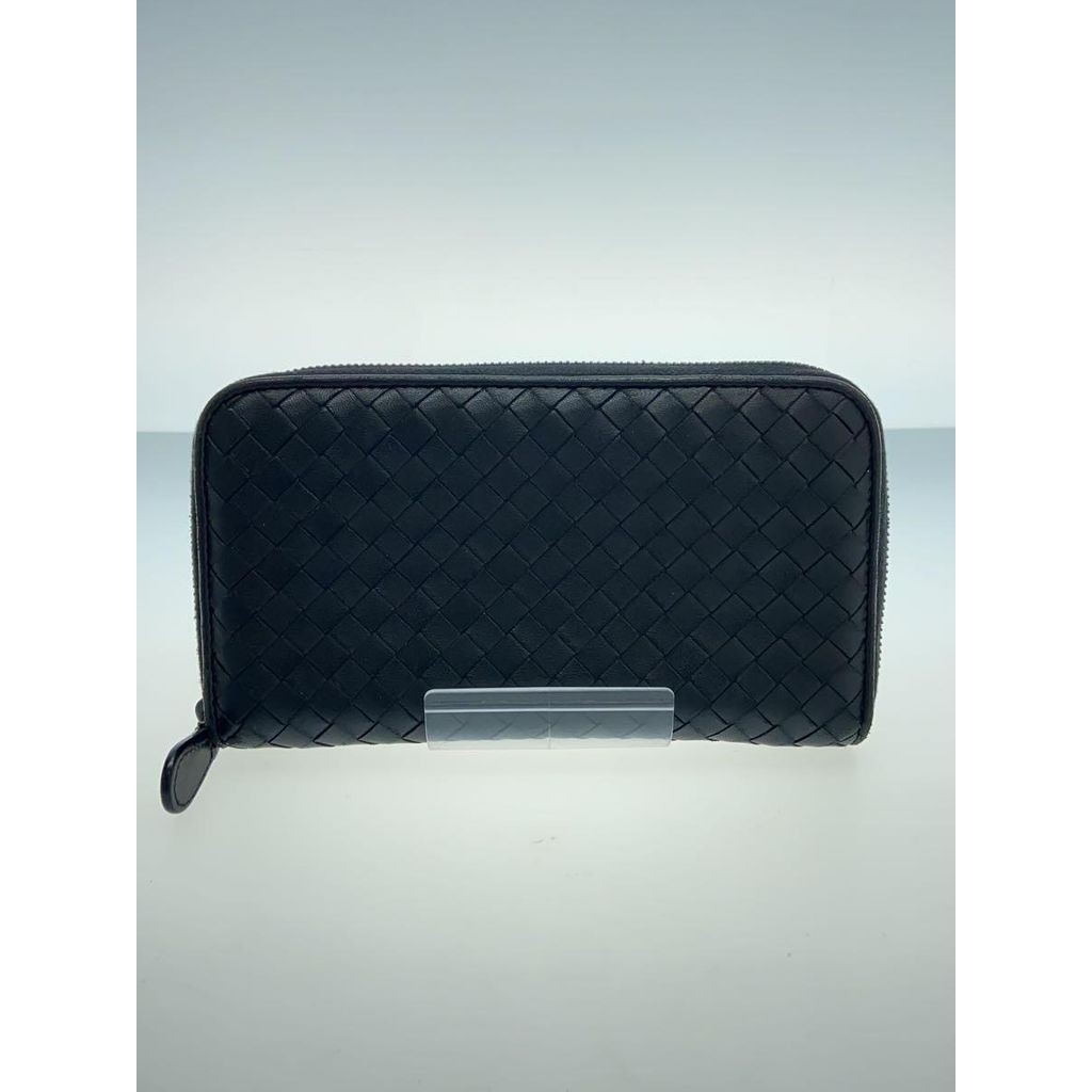 Bottega Veneta(โบเตก้า เวเนต้า) Long Wallet 14076 Leather Mens Black Direct from Japan Secondhand