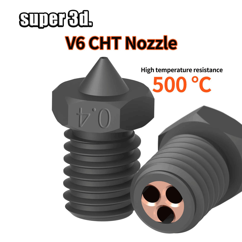 V6 CHT Nozzle Hardened Steel E3D V6 High Flow Clone CHT 3d Printer Parts Nozzles For Ender 3 Hotend 