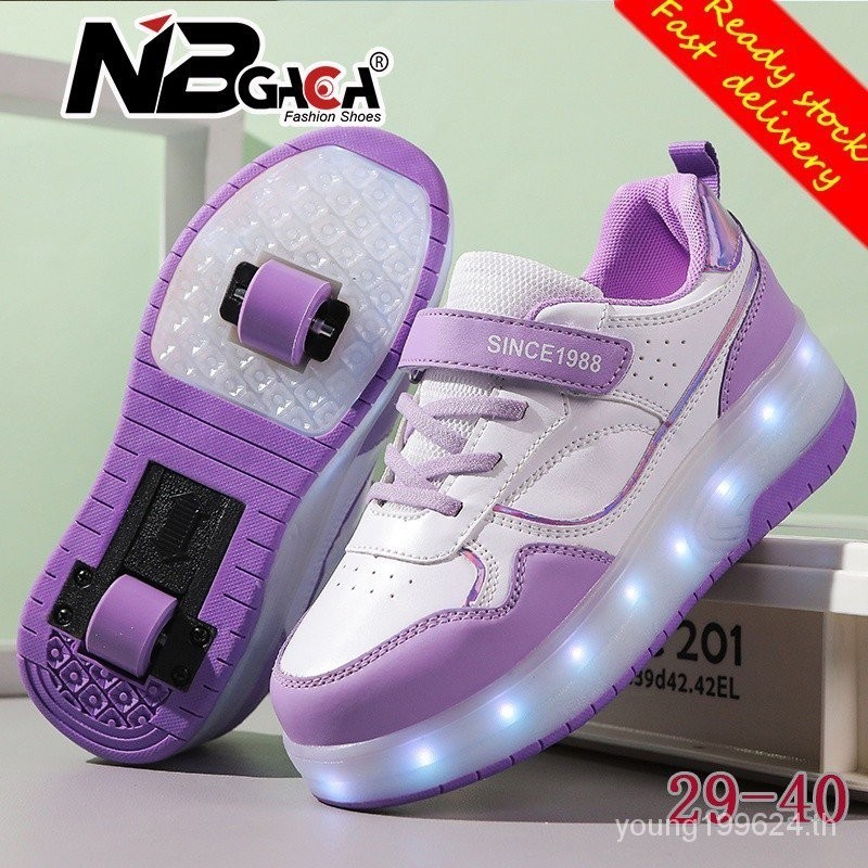 [NBGAGA ] [COD & Ready Stock Size 29-402024 Kick Roller Shoes for Kids & Adults Light Led Kick Rolle