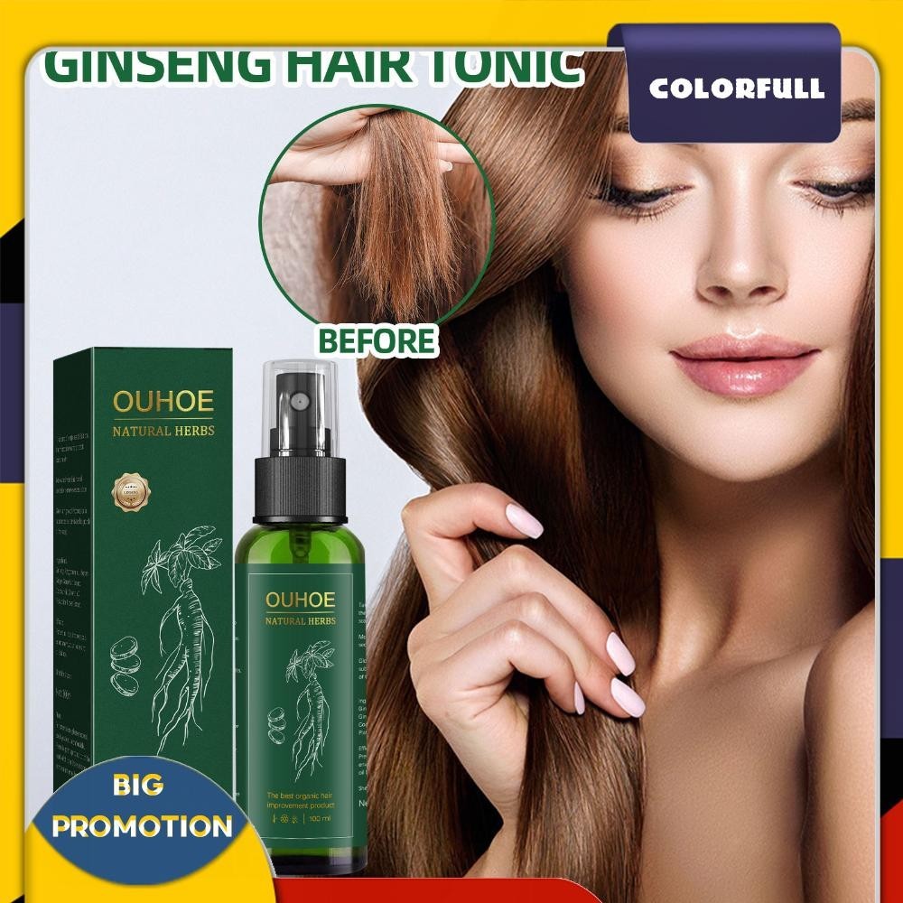 [Colorfull.th ] 100ml Ginseng Hair Growth Serum Mist Hair Nourishing Essences Spray