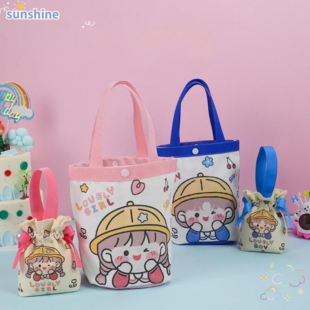 Sunshine Candy Bag, Canvas Minimalist Gift Bag, Casual Solid Color Large Capacity Handheld Tote Bag Students