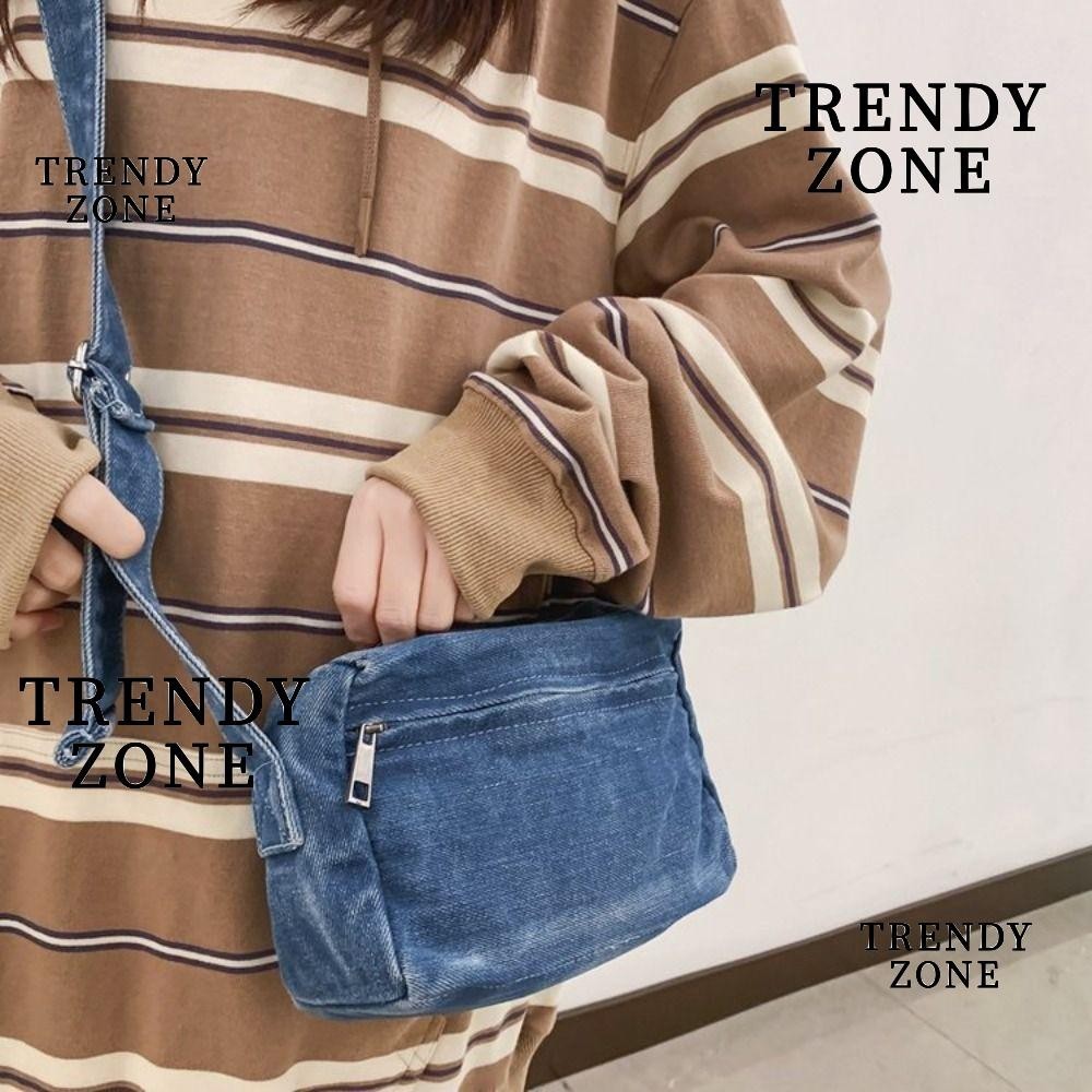 Trendyzone กระเป ๋ าสะพายไหล ่ , กระเป ๋ าสะพายข ้ างยีนส ์ วินเทจ , กระเป ๋ าถือผู ้ หญิงทนทาน