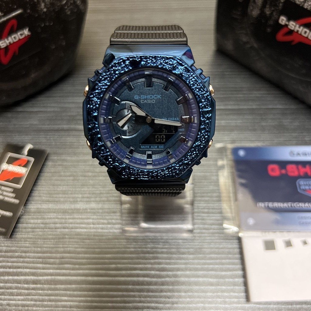 G-shock GM-2100 TMJ SPECIAL BLUE BLACK STAINLESS STEEL BEZEL Sports นาฬิกาผู ้ ชาย