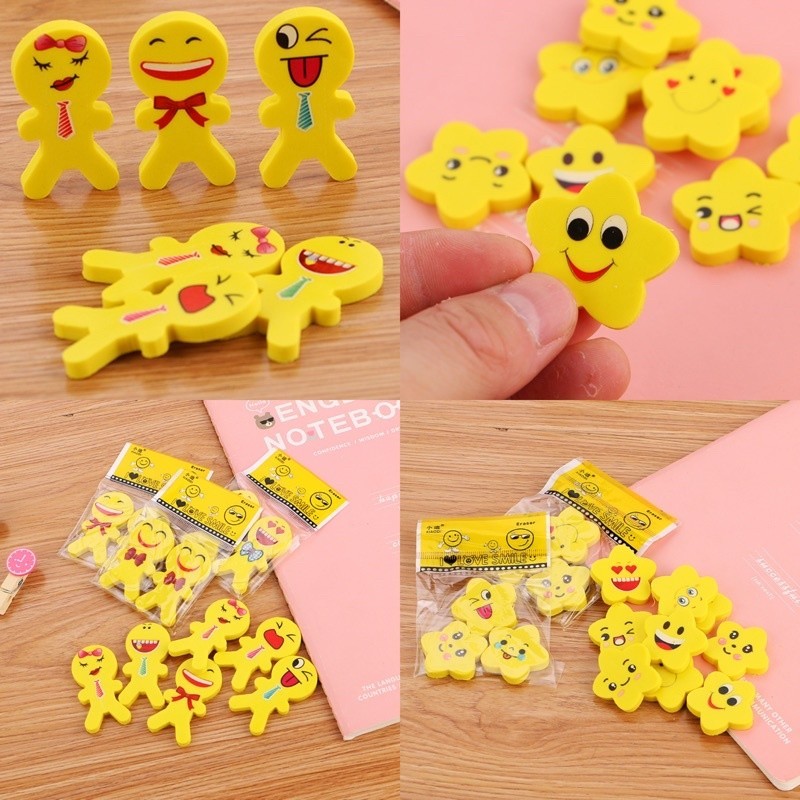 Emoji Eraser Rubber Pemadam Cute Stationery Hadiah for purse day pack