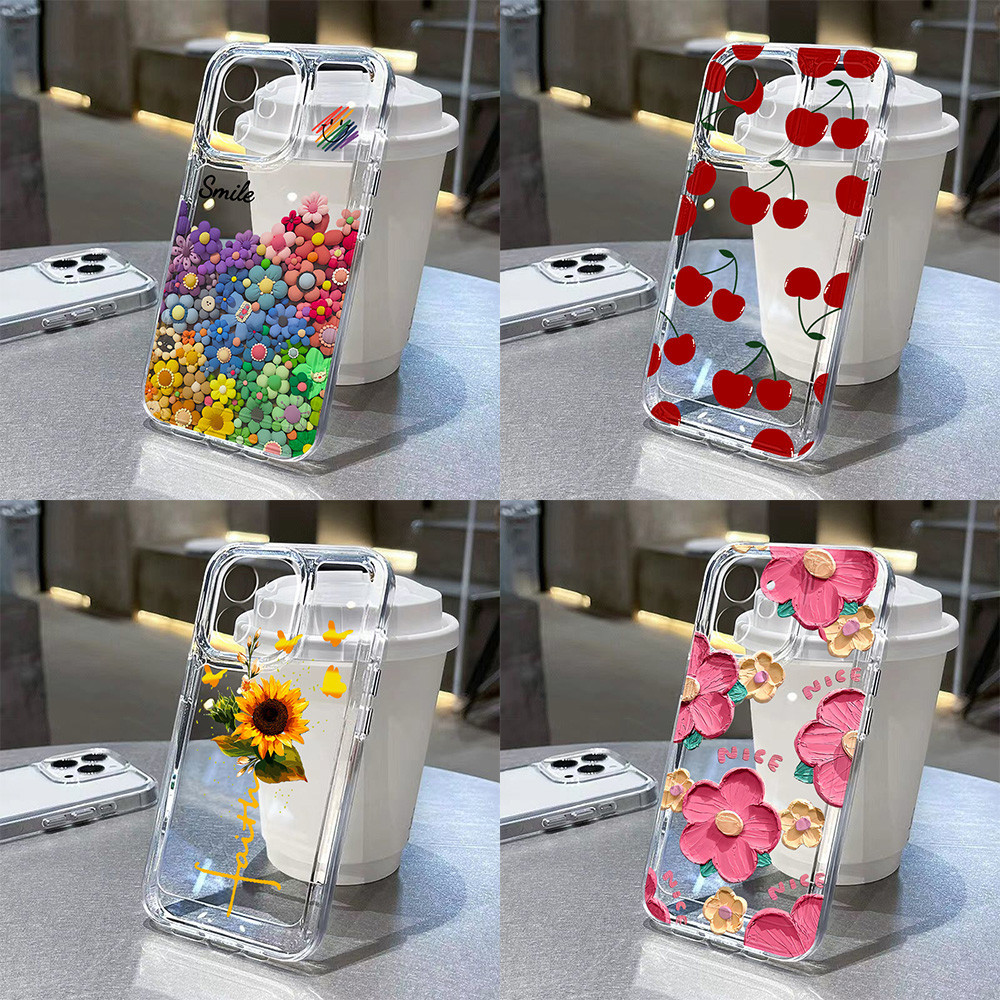 เคสโทรศัพท์สีสันสดใส For Vivo V30 Pro V15 V27E V27 Pro Y11 Y17 Y19 Y17S Y02 Y21 Y22 Y12 Y5S Y15 Y16 Y02S กรณีที่ชัดเจน