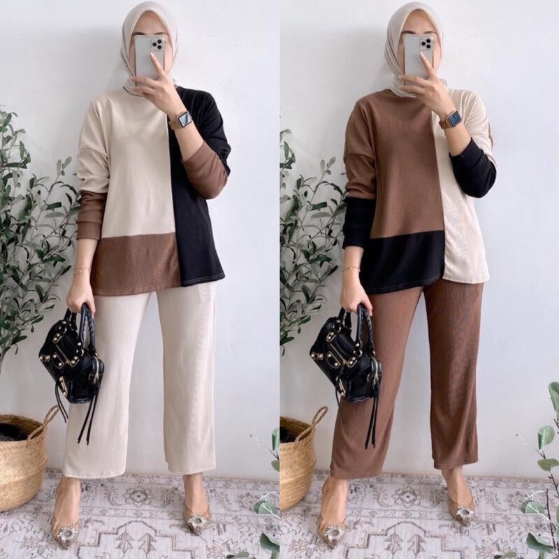 GEYA CARGO ONESET CRINKLE AIRFLOW CARGO PANTS // ONE SET GEYA // GEYA SET // ชุดรวม // PGMT // MODER