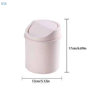 IFA Mini Desktop Bin ถังขยะขนาดเล็กหลอดพร้อมฝาครอบห้องนอนถังขยะขยะสามารถทําความสะอาด Workspace กล่องเก็บบ้านโต๊ะดี