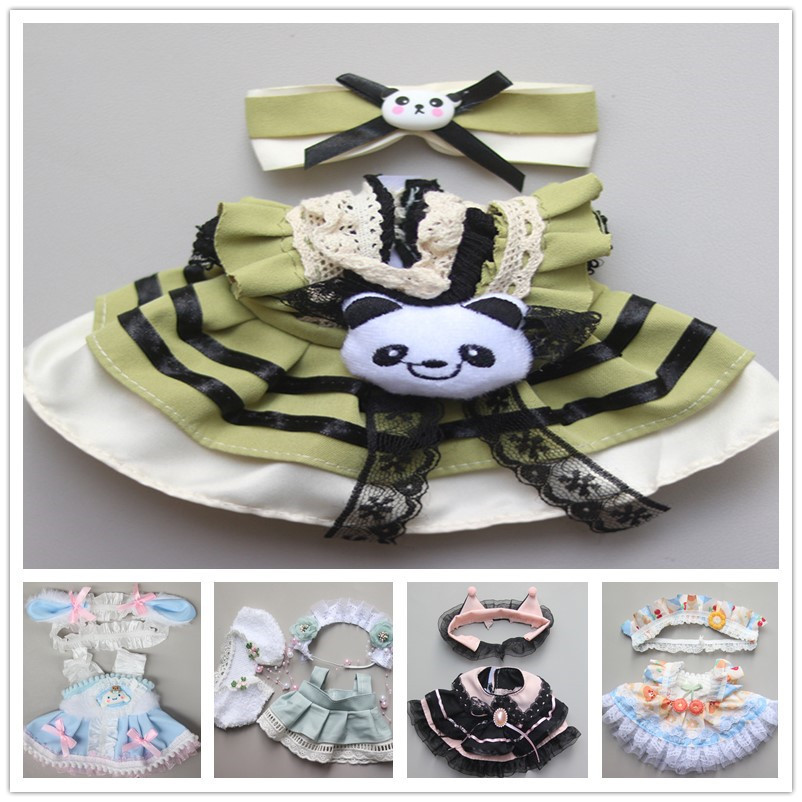 20 ซม.ผ้าฝ้ายตุ๊กตาเสื้อผ้าชุด Lolita ลูกไม้ Headwear DIY เสื้อผ้าของเล่นอุปกรณ์เสริม