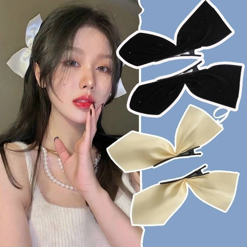 (8/1Pcs Y2k INS สีผ ้ าไหมริบบิ ้ น Bowknot คลิปผมแนวโน ้ มหวานน ่ ารักสาว Barrettes ลูกไม ้ ที ่ มีสีสันผู ้ หญิง Bobby PinHeadwear อุปกรณ ์ เสริม