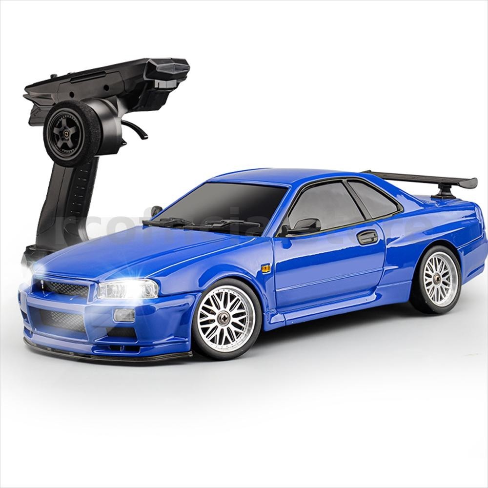 Ldrc 1899 RTR 1/18 2.4G RWD RC รถ Drift GTR R34 Gyro ไฟ LED On-Road Full Proportional Alloy Body Shell Racing ยานพาหนะรุ่นของเล่น