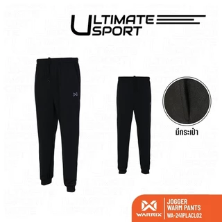 WARRIX กางเกงวอร์ม รุ่น JOGGER (รหัส WP-241WRACL02) มีซิปที่กระเป๋าและปลายขาทั้งสองข้าง สีดำ