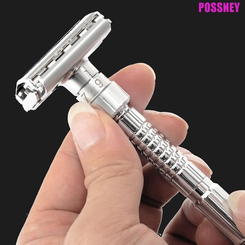 Possney Double Edge Safety Razor Classic คุณภาพสูงผู ้ ชายโกนโลหะผสมสังกะสีโลหะใบมีดมีดโกนผม