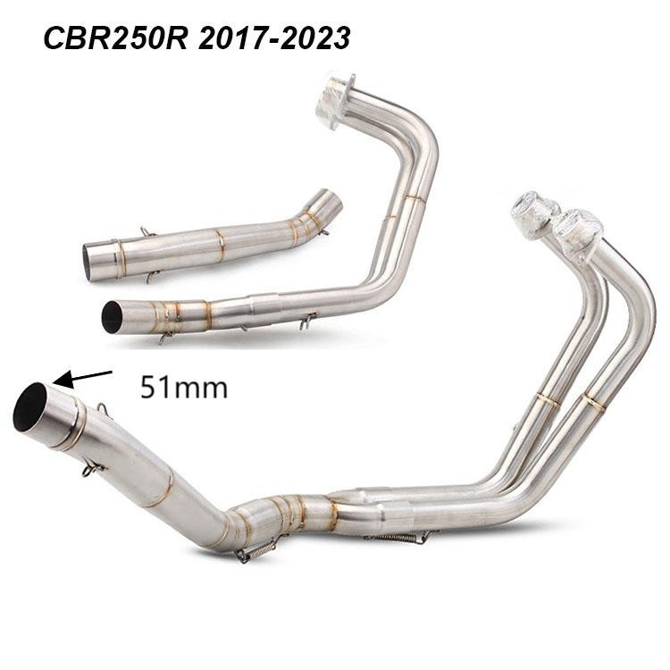 รถจักรยานยนต์ CBR250RR 2017-2023 ไอเสียด้านหน้า Link ท่อที่ถอดออกได้ Header ท่อข้อศอก