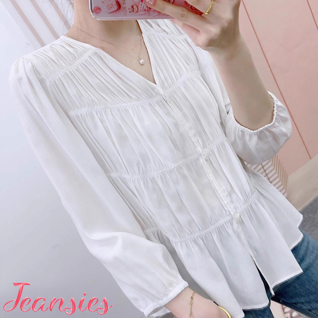 เสื้อยืดผู้หญิงสไตล์ฝรั่งเศสสุดหรูใหม่