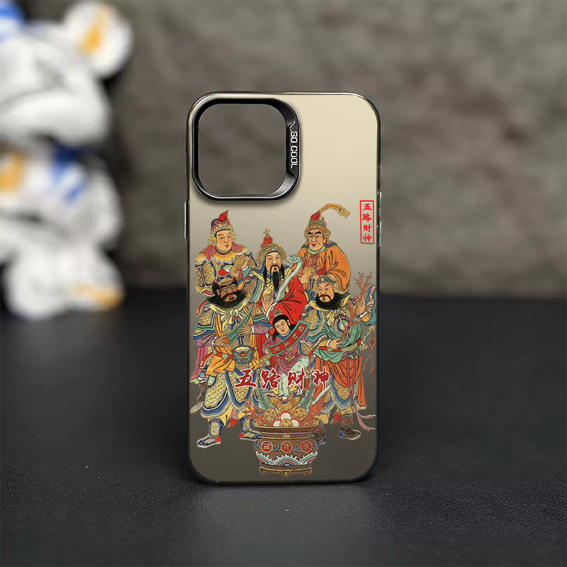 สไตล์จีนการ์ตูนรูปแบบเคสโทรศัพท์เข้ากันได้สําหรับiphone 11 12 13 14 15 Pro Max X XS XR XsMax 7/8 Plus Se2020 TPU Hard Caseพรีเมี่ยมกันกระแทกปกหลัง