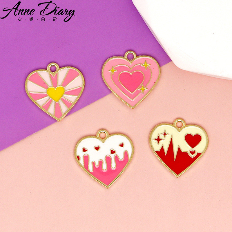2 ชิ้น/ล็อตการ์ตูนไอศกรีมหัวใจโลหะผสมเคลือบจี้อุปกรณ์เสริม Charms สําหรับผู้หญิง, Key Chain/ต่างหู/สร้อยคอจี้ทําด้วยมือ DIY เครื่องประดับ 198