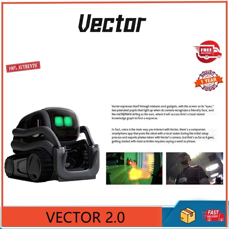 Anki Vector2.0 AI สมาร์ทสัตว์เลี้ยงหุ่นยนต์เดสก์ท็อป AI เสียงสนทนาทางอารมณ์เด็กประกอบของเล่นอิเล็กทร