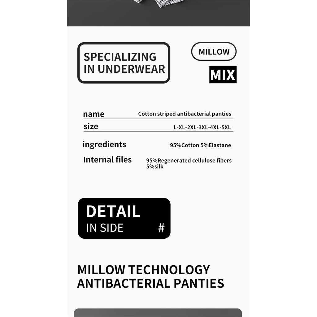 Miiow 3 ชิ้นผ้าฝ้ายผู้ชายกางเกง 3A Antibiotic Man Boxer ชุดชั้นในแฟชั่นลายพิมพ์ผู้ชายกางเกงนักมวยกางเกง L-5XL - รูปที่ 6