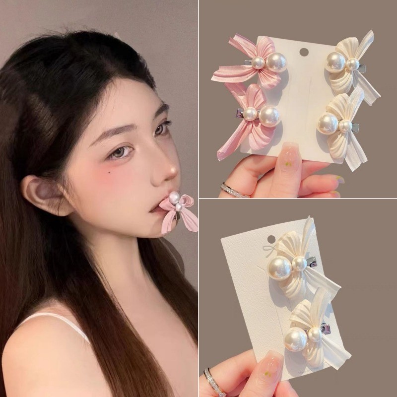 กิ๊บโบว์มุกหวานเครื่องประดับผมหน้าผากผู้หญิงและระดับไฮเอนด์
